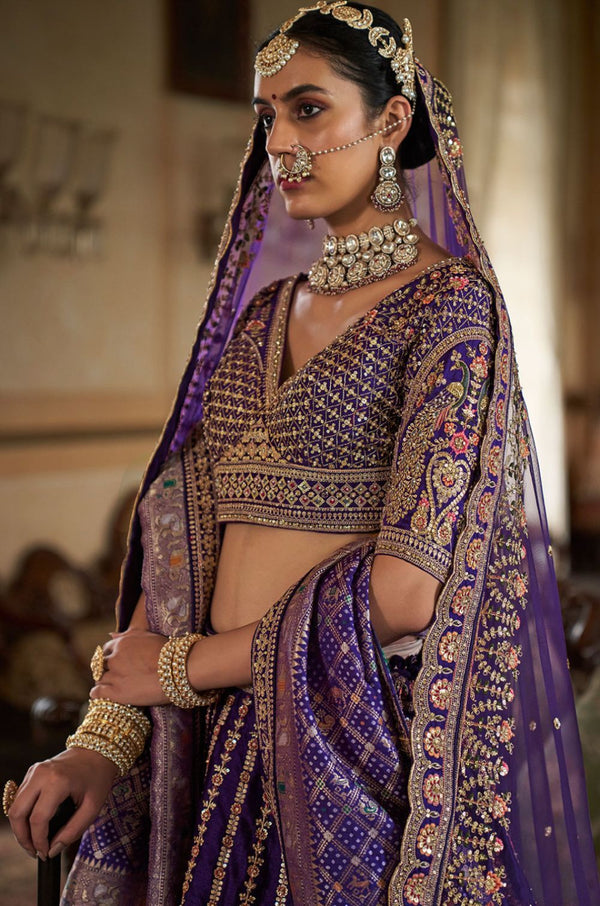 Blue Silk Lehenga Choli - SFSJDN33902