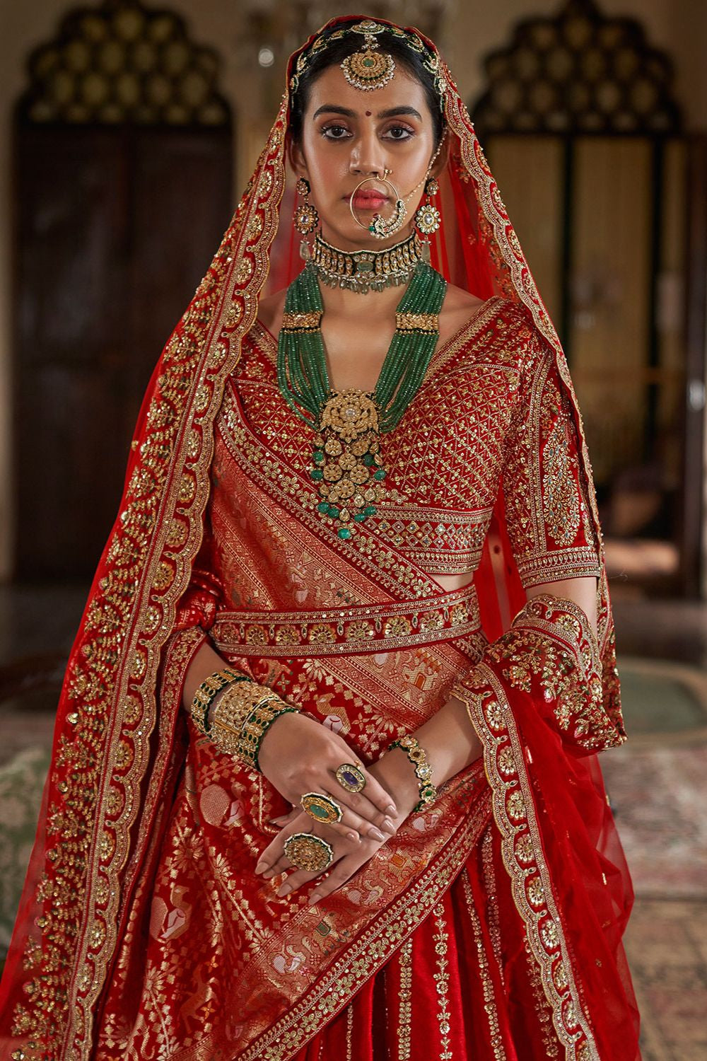 Red Silk Royal Bridal Lehenga Choli SFSJDN33903