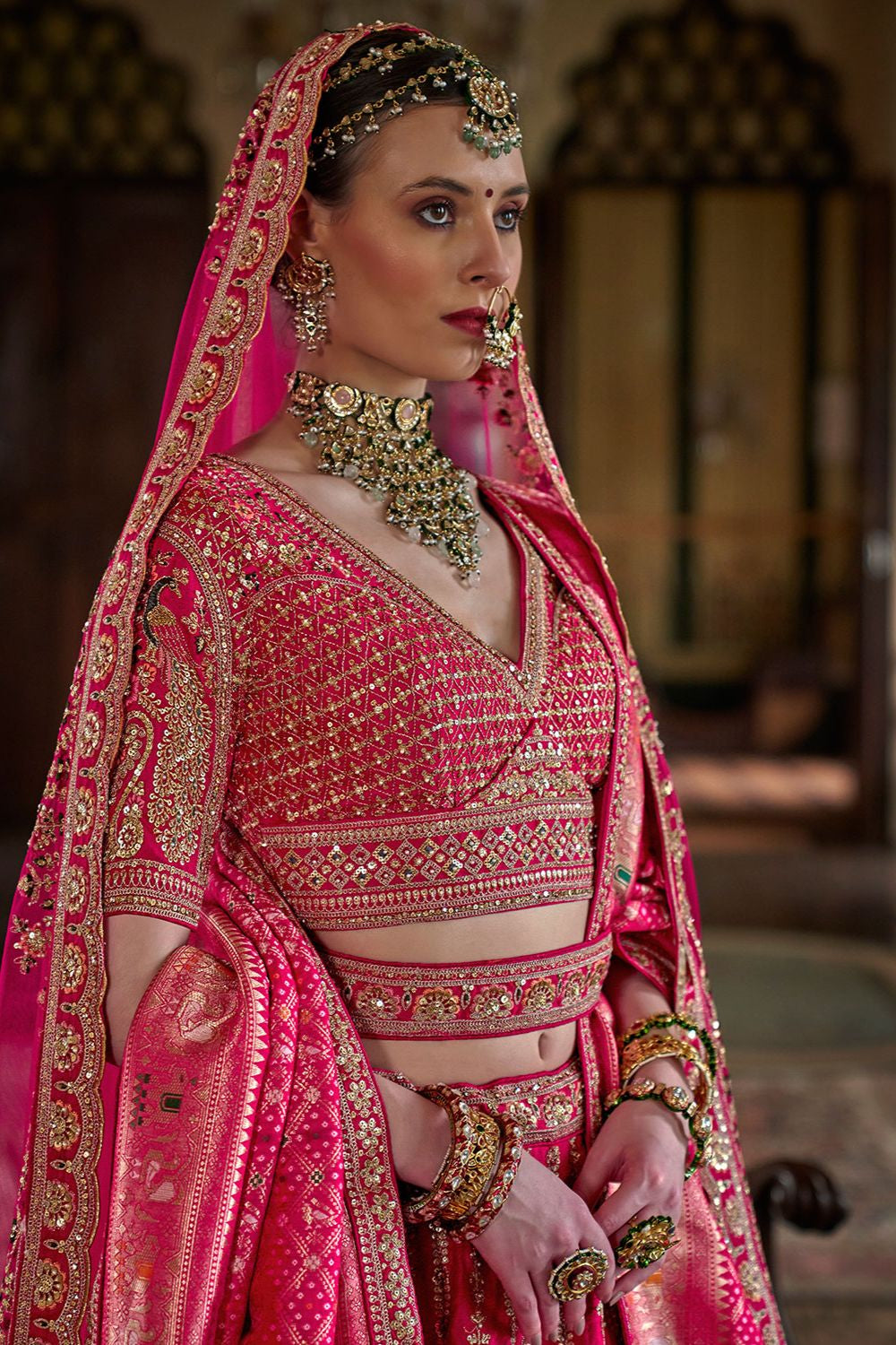 Rani Pink Silk Royal Bridal Lehenga Choli SFSJDN33904