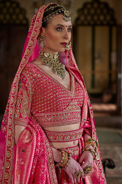 Rani Pink Silk Royal Bridal Lehenga Choli SFSJDN33904