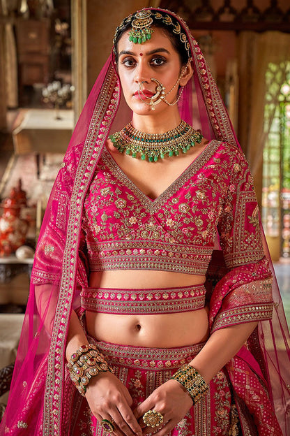 Rani Heavy Bridal Silk Lehenga Choli Set  SFSJDN34004