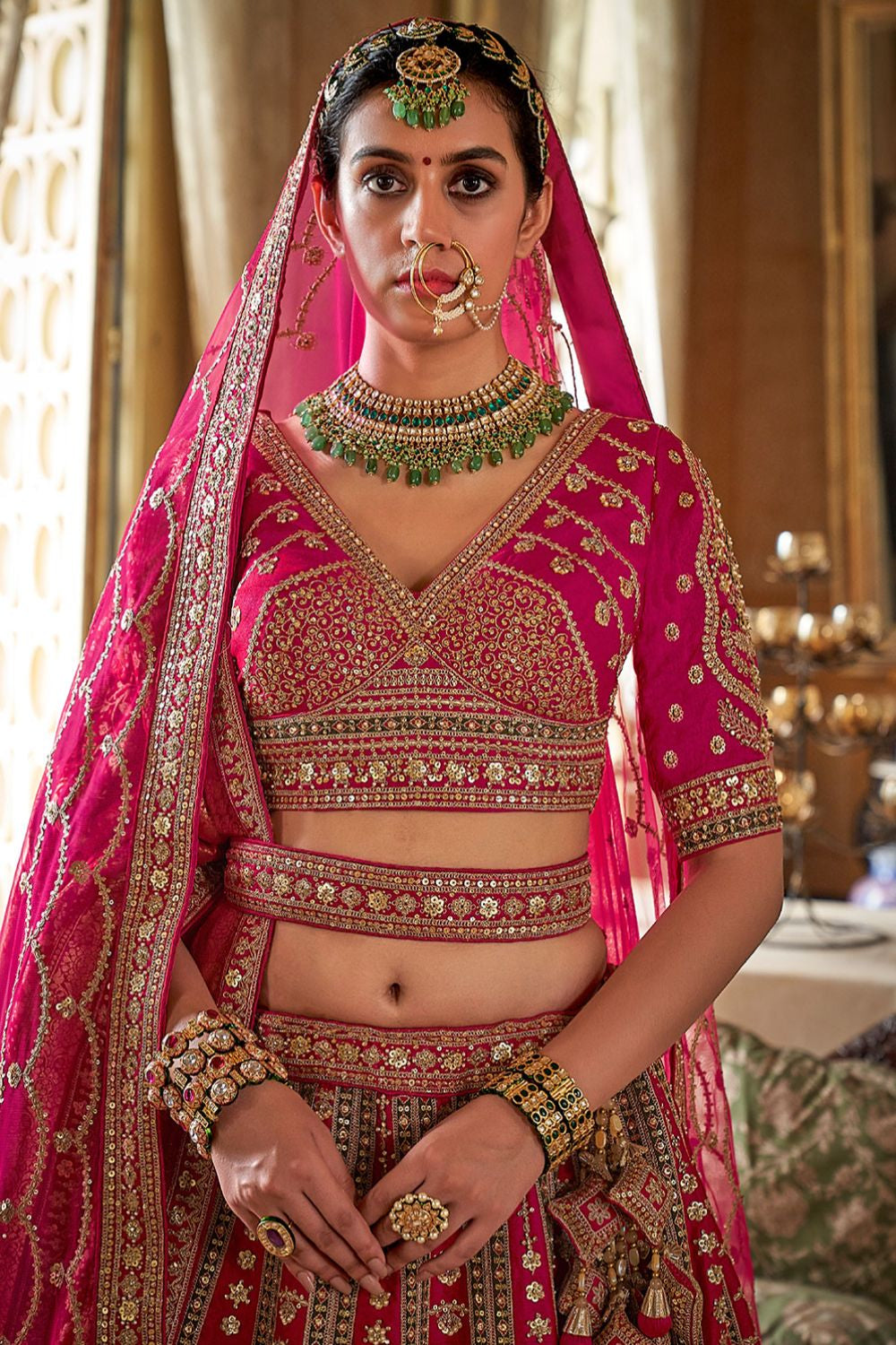 Rani Heavy Bridal Silk Lehenga Choli Set SFSJDN34009