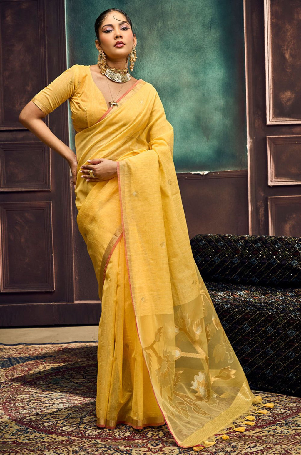 Yellow Silk Sarees - SFSJDN45203