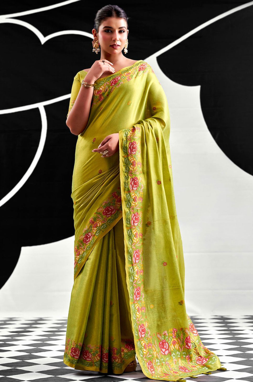 Green Tissue Sarees - SFSA575905