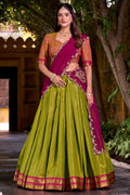 Green Silk Navratri Lehenga Choli In Silk  SFROY550704