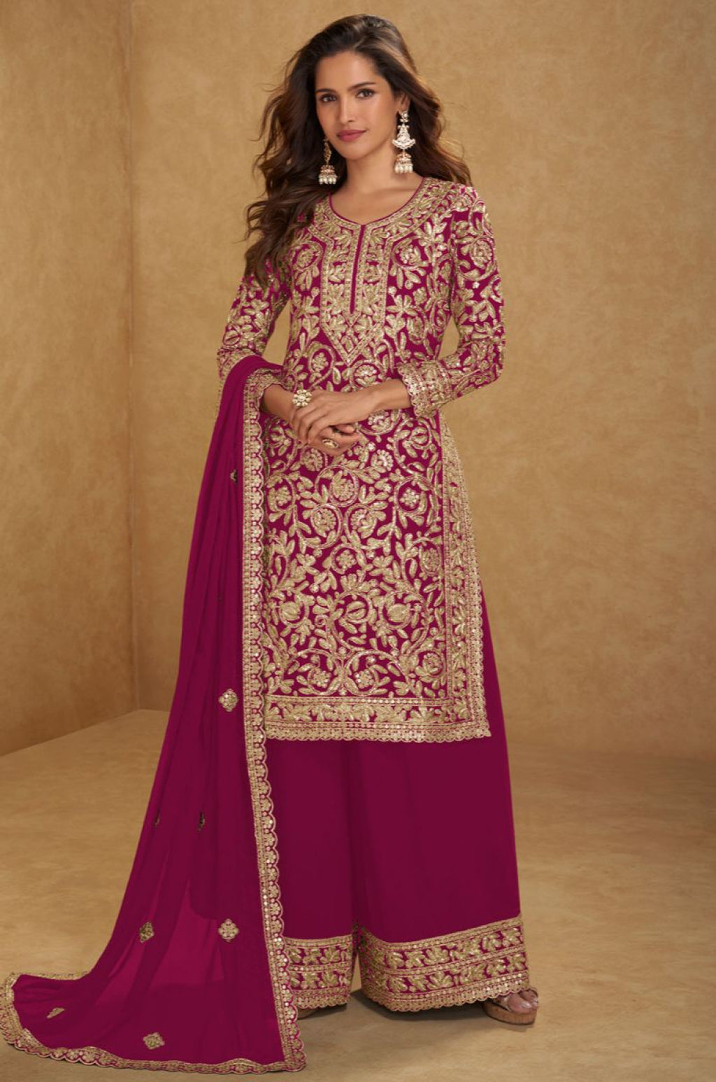 Magenta Georgette Salwar Kameez - SFYS173603R
