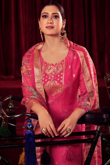 Magenta Organza Plus Size Salwar Kameez SFSTL30205
