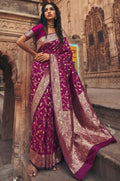 Magenta Art Silk Sarees - SFAST21602