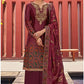 Wine Plus Size Satin Digital Print Indian Pakistani Palazzo Suit SFSA282503