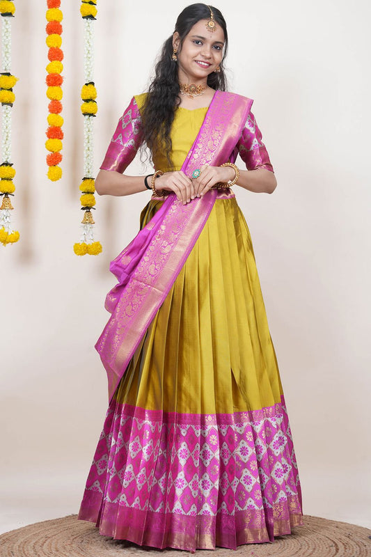 Yellow Silk Sangeet Lehenga Choli  Lehenga Choli - SFROY538505