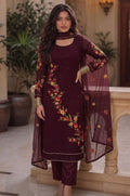 Maroon Georgette Salwar Kameez - SFSA576103R