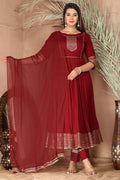 Maroon Sangeet Plus Size Rayon Salwar Kameez SFSBR1201R