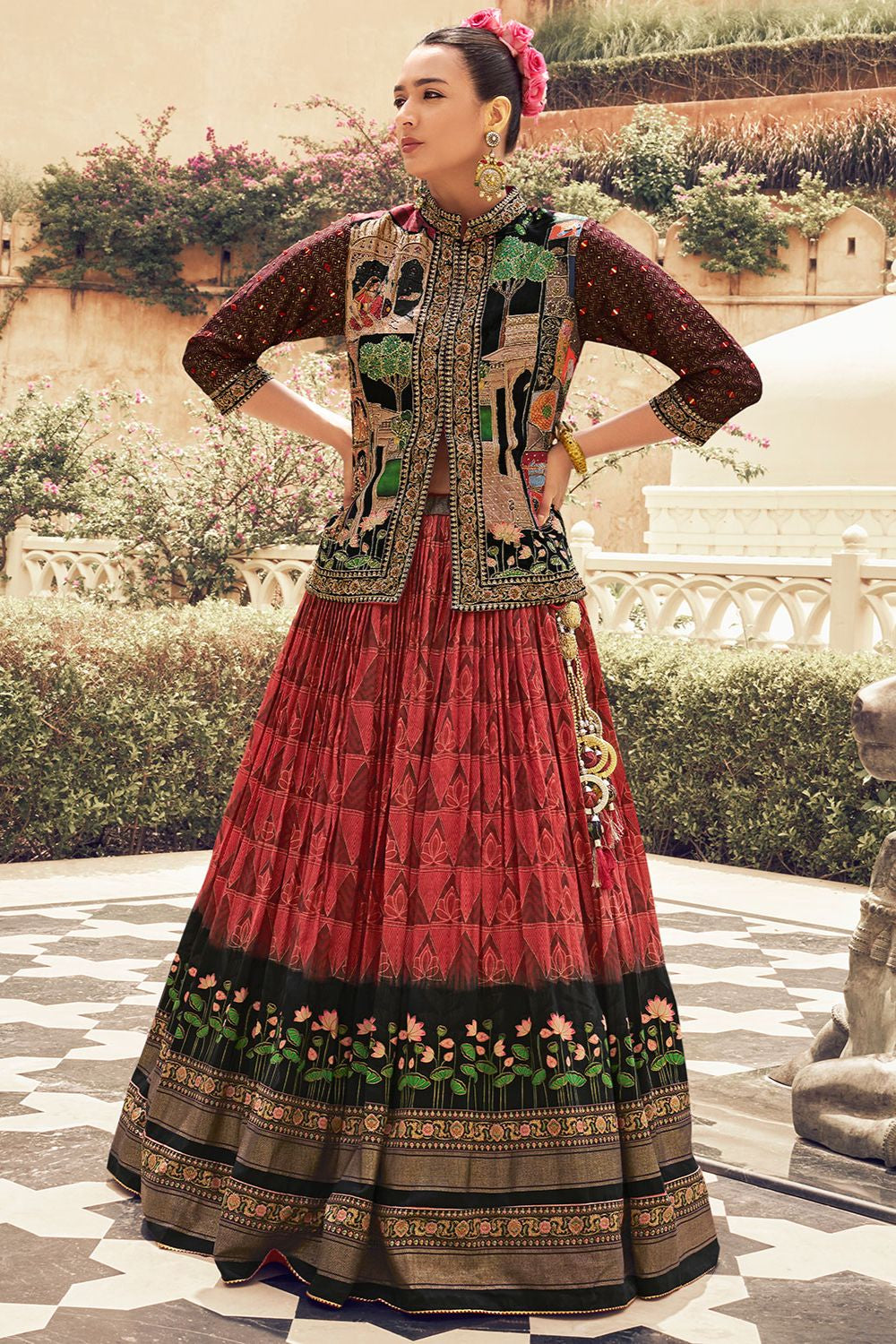 Maroon Silk Lehenga Choli SFSMT45411R