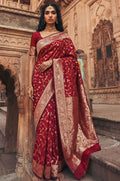 Maroon Art Silk Sarees - SFAST21606