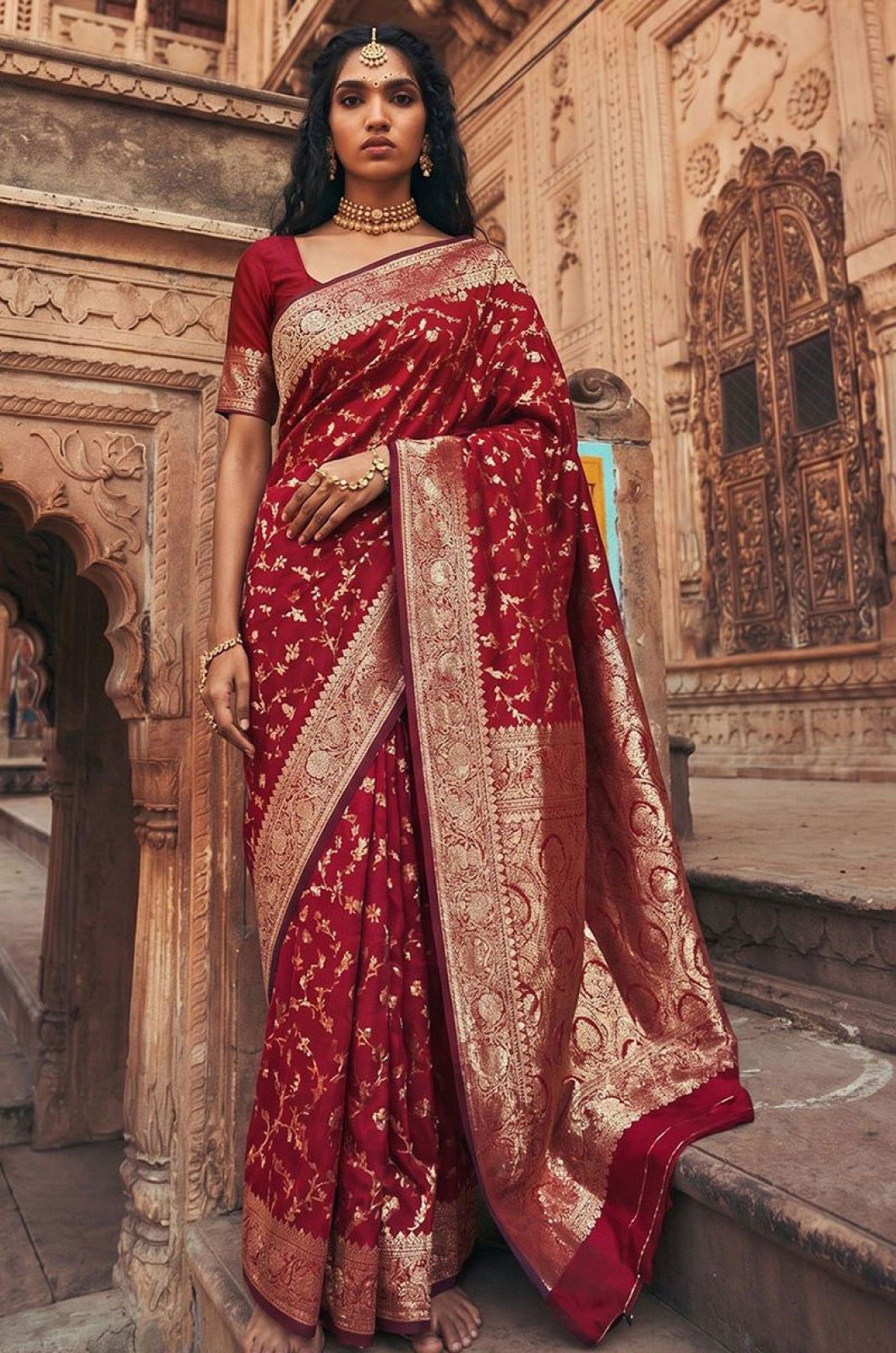 Maroon Art Silk Sarees - SFAST21606