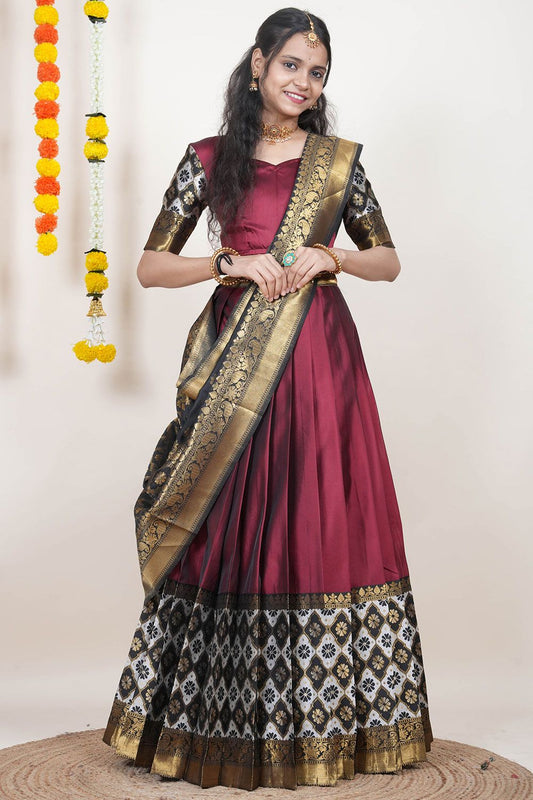 Maroon Silk Sangeet Lehenga Choli SFROY538503