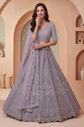 Purple Net Lehenga Choli - SFANJ3457