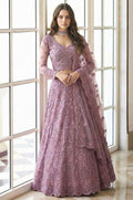 Purple Net Lehenga Choli - SFSA520302