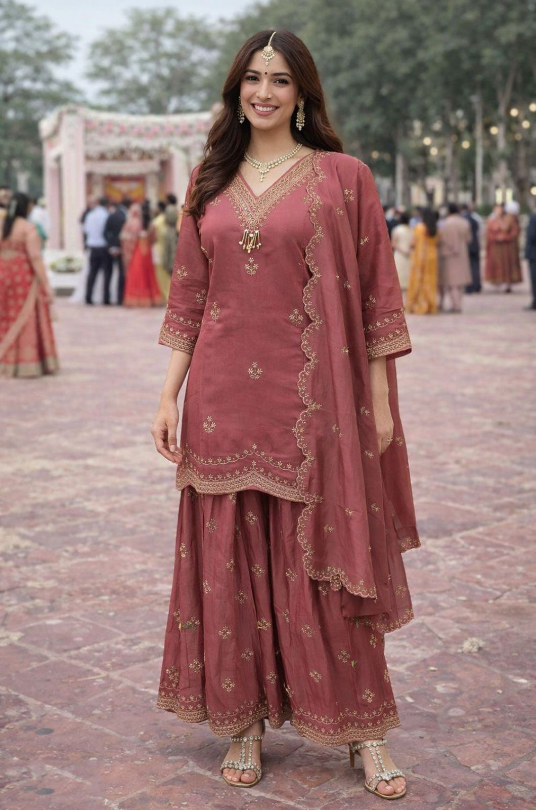 Pink Silk Salwar Kameez - SFSA564102R