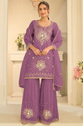 Purple Silk Salwar Kameez - SFYS173502R