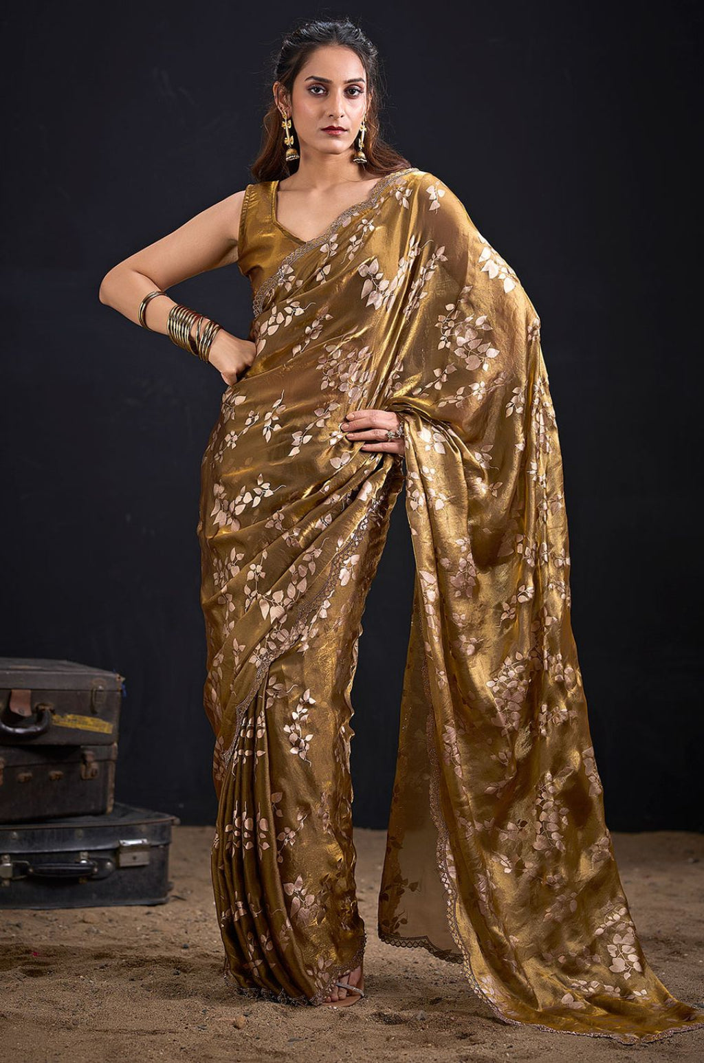 Green Satin Sarees - SFSA571805
