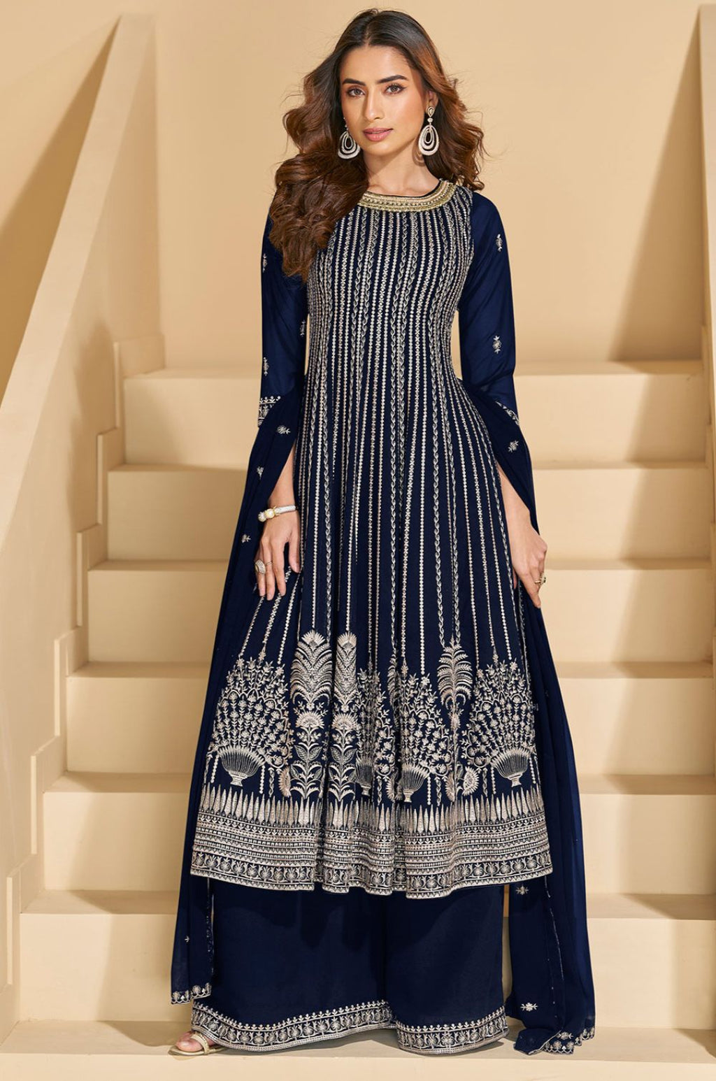 Blue Georgette Salwar Kameez - SFEDC26904R