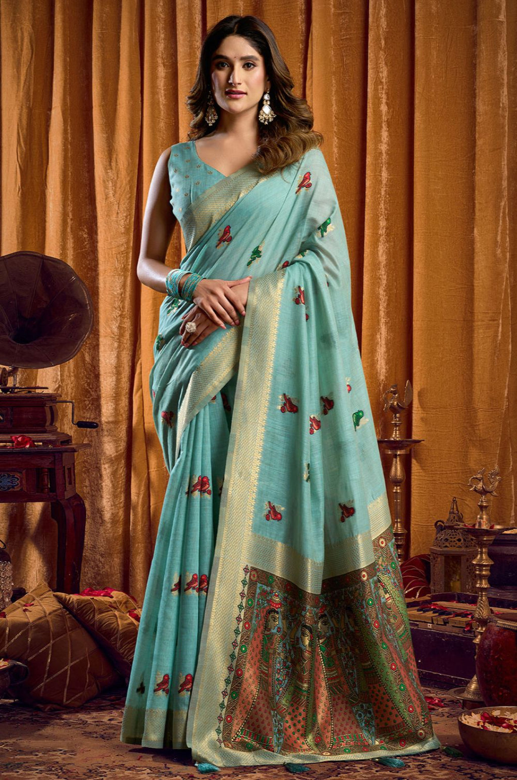 Blue Cotton Sarees - SFSA574603