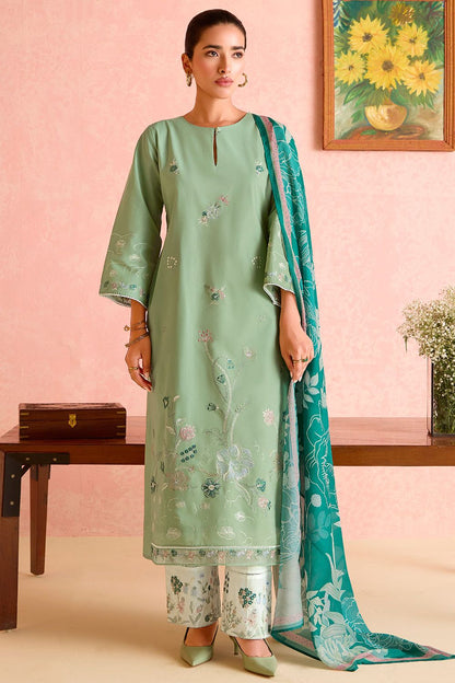 Green Cotton Plus Size Salwar Kameez SFYS149102