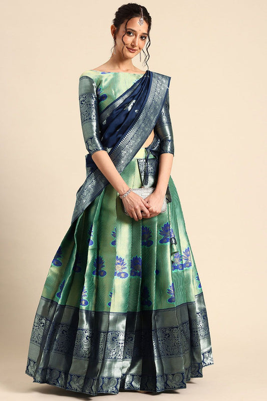 Green Silk Sangeet Lehenga Choli SFROY537902