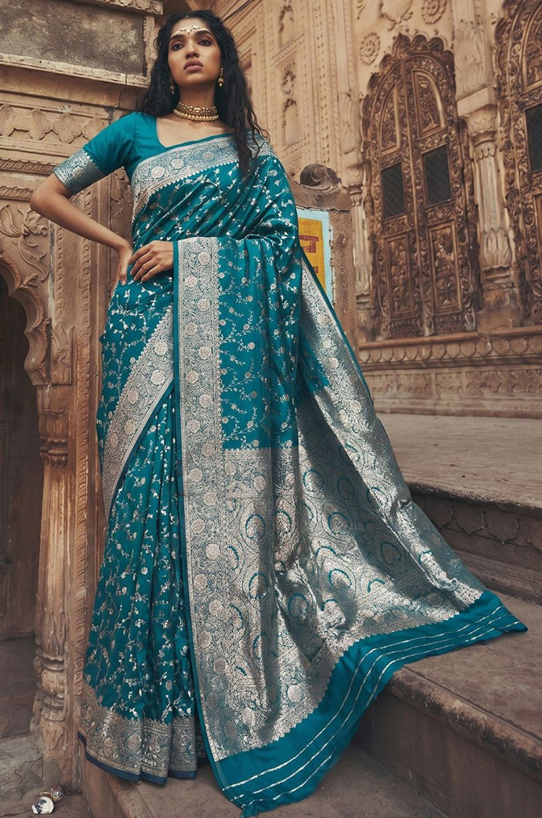 Firozi Art Silk Sarees - SFAST21603