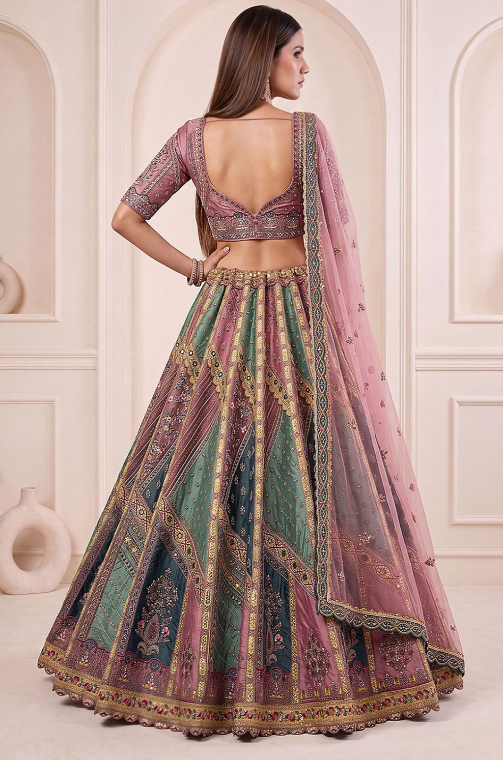 Firozi Silk Lehenga Choli - SFANJ3460