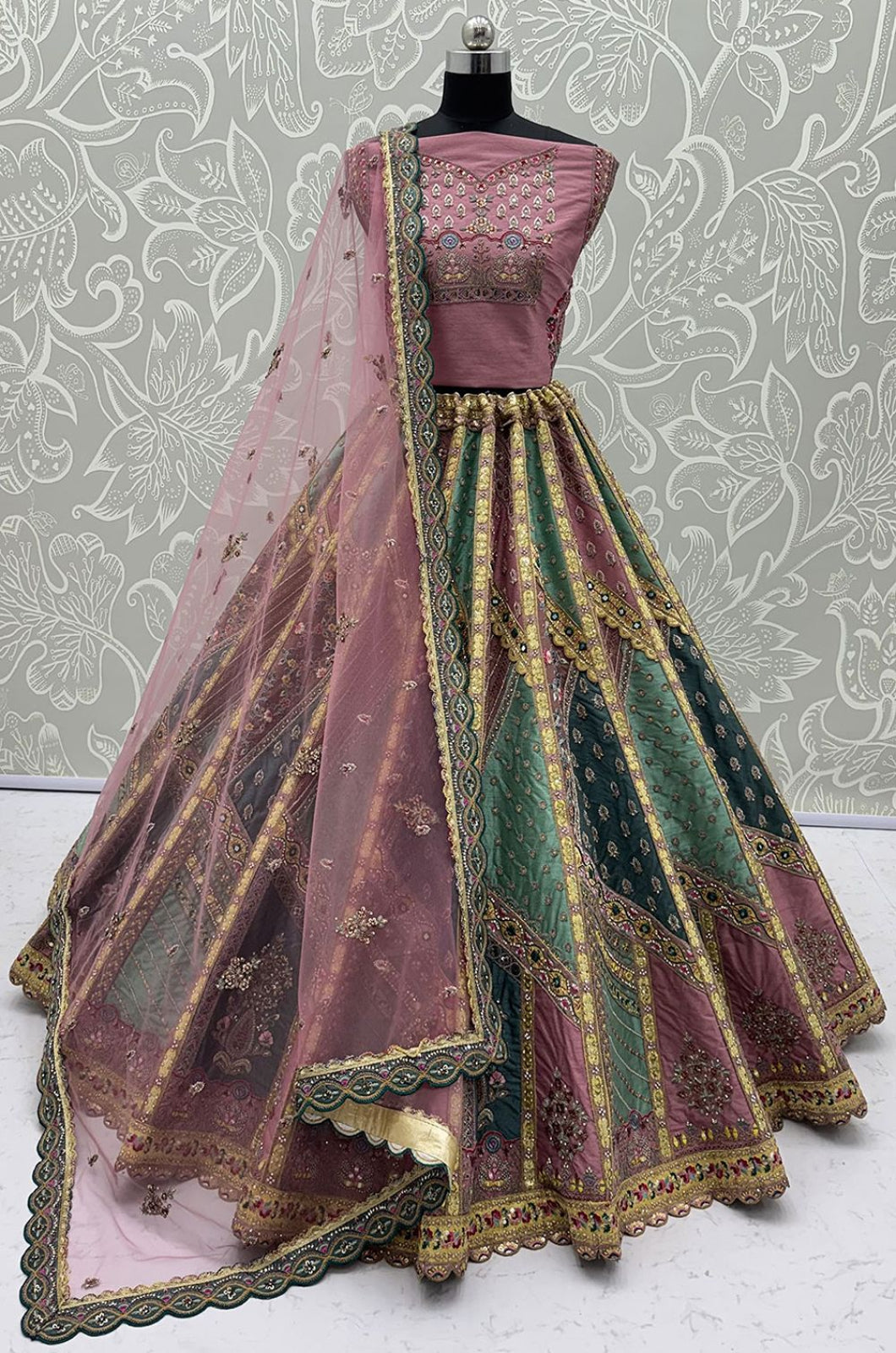 Firozi Silk Lehenga Choli - SFANJ3460