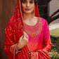 Orange Plus Size Satin Digital Print Indian Pakistani Palazzo Suit SFSA282501