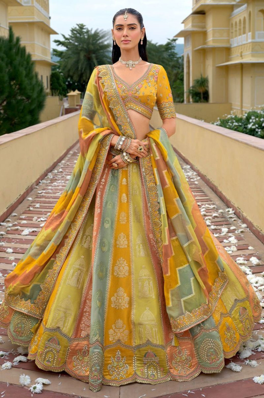 Green Silk Bridal Wedding Lehenga Choli  SFSA507904