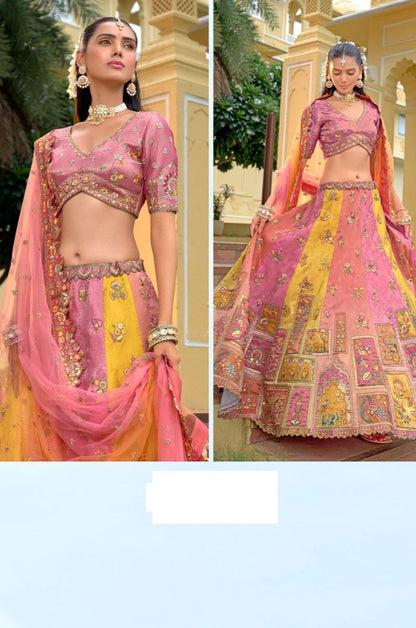 Pink Silk Bridal Wedding Lehenga Choli  SFSA507908