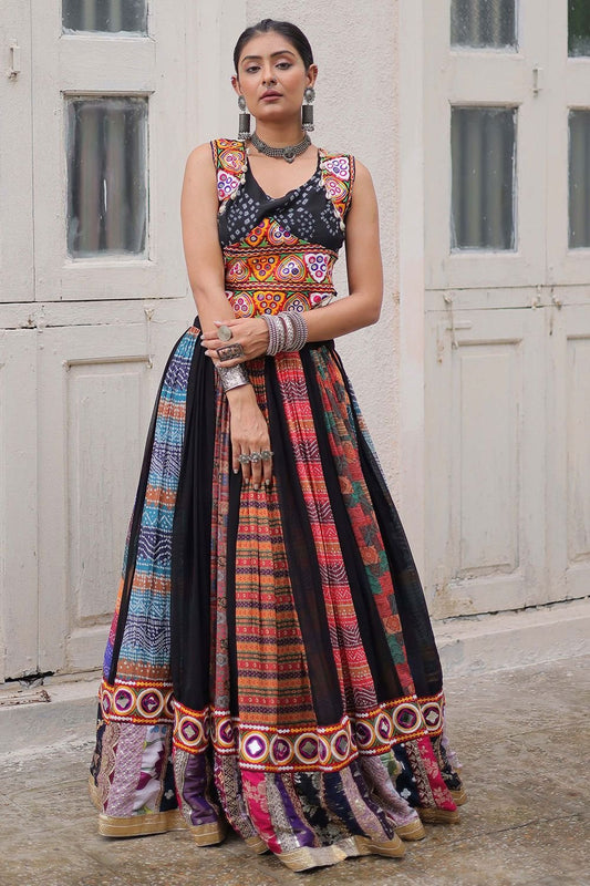 Black Georgette Navratri Chaniya Choli SFROY552101R
