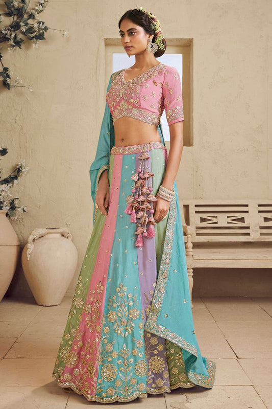 Pink Georgette Wedding Party Lehenga Choli SFROY553905