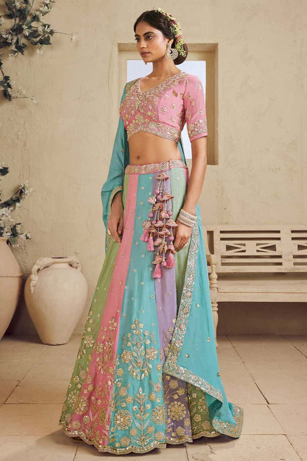 Pink Georgette Wedding Party Lehenga Choli SFROY553905