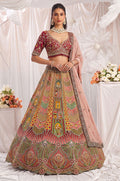 Maroon Silk Lehenga Choli - SFANJ3447R