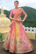Pink Silk Bridal Lehenga Choli With Intricate Embroidery Work SFSJDN25201