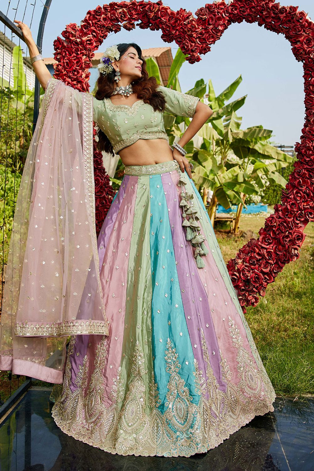 Yellow Wedding Party Organza Designer Lehenga Choli SFROY509008
