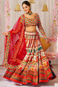 Red Silk Navratri Lehenga Choli SFNPV66002R