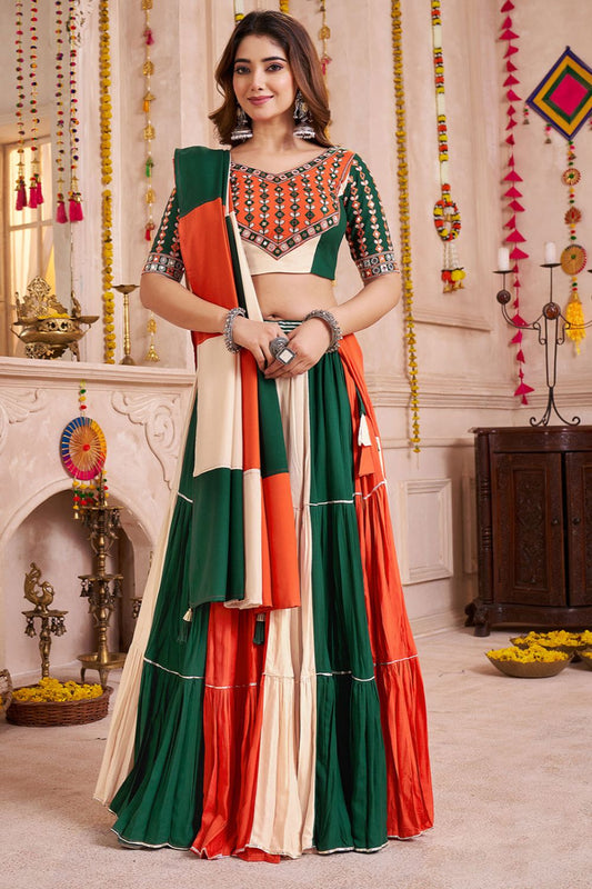 Red Cotton Navratri Chaniya Choli SFKHU20401
