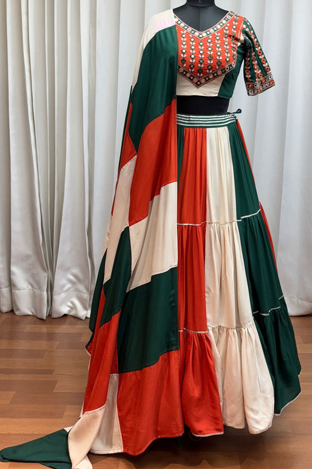 Red Cotton Navratri Chaniya Choli SFKHU20401