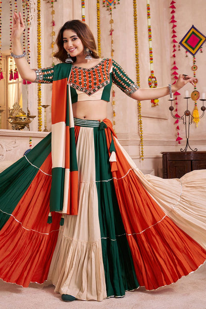 Red Cotton Navratri Chaniya Choli SFKHU20401