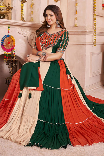 Red Cotton Navratri Chaniya Choli SFKHU20401