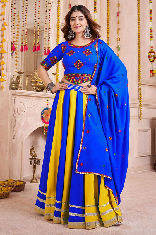 Blue Cotton Chaniya Cholis - SFKHU20604