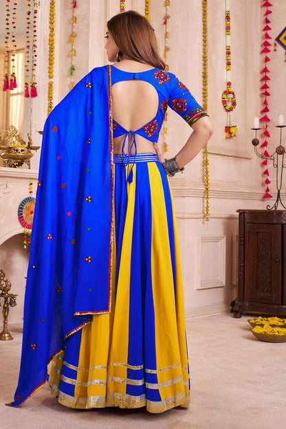 Blue Cotton Chaniya Cholis - SFKHU20604