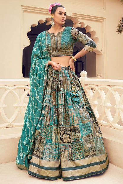 Grey Silk Lehenga Choli  SFSMT45414R