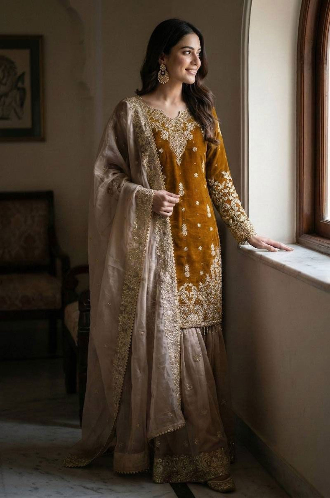 Yellow Art Silk Salwar Kameez - SFFK36206R